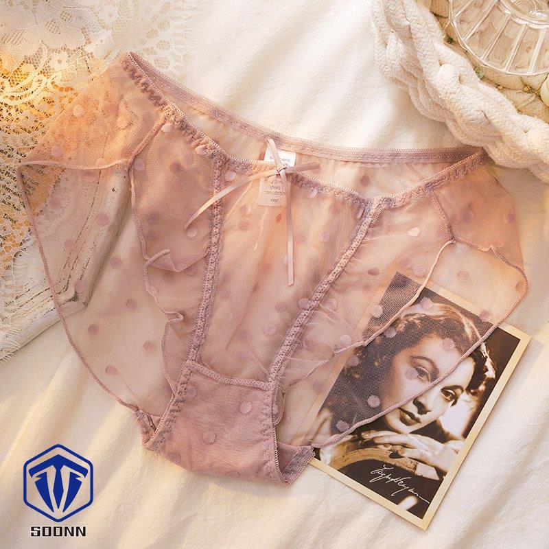 スタンダードショーツ レディース フルバック パンティー 女性下着 パンツ リボン ランジェ 水玉 レース 薄手 おしゃれ 透け感 可愛い シースルー 