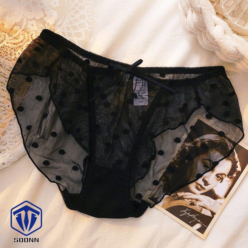 スタンダードショーツ レディース フルバック パンティー 女性下着 パンツ リボン ランジェ 水玉 レース 薄手 おしゃれ 透け感 可愛い シースルー 