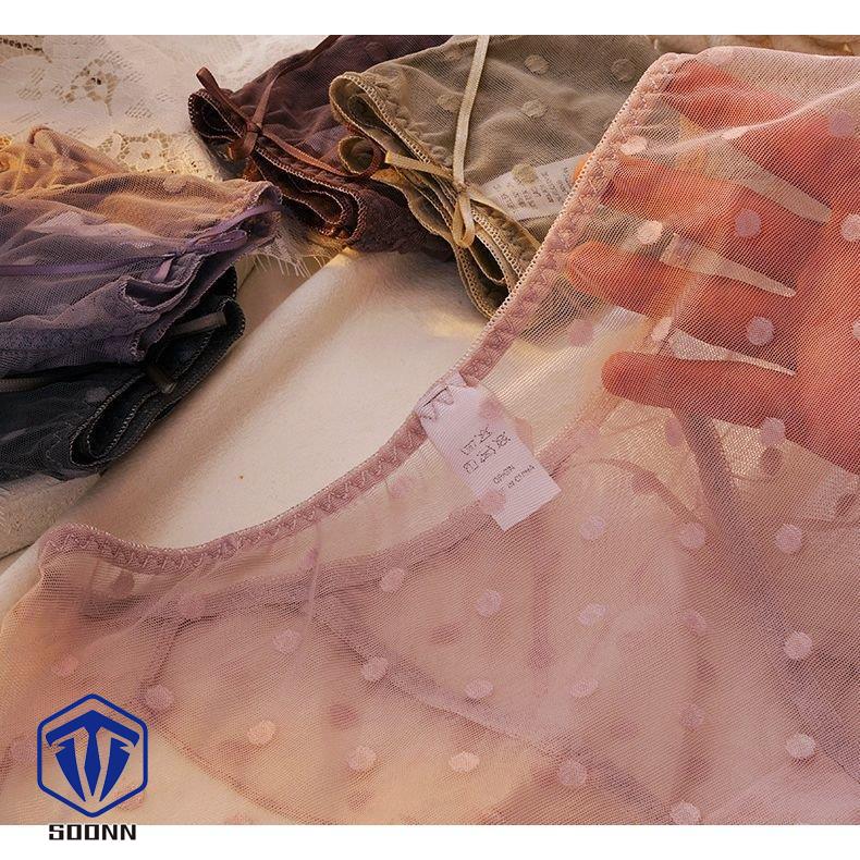 スタンダードショーツ レディース フルバック パンティー 女性下着 パンツ リボン ランジェ 水玉 レース 薄手 おしゃれ 透け感 可愛い シースルー 