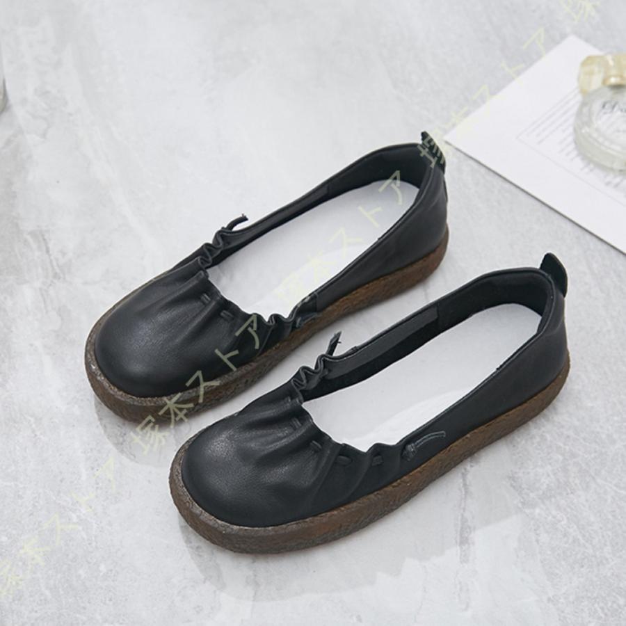 バレエ靴 レディース ぺたんこ パンプス 痛くない 。 幅広 つま先 ラウンドトゥ ローヒール 丸い 低反発 大きいサイズ 柔らかい 疲れないまんまる 