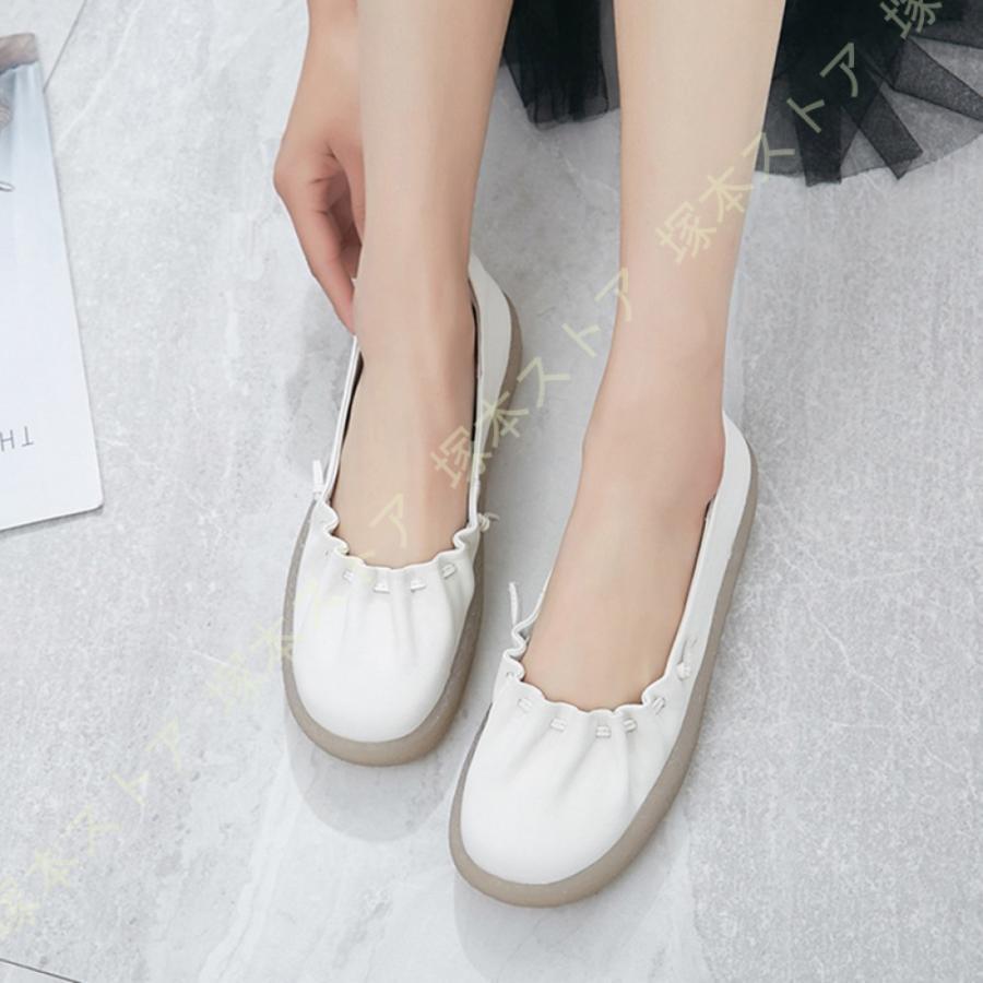 バレエ靴 レディース ぺたんこ パンプス 痛くない 。 幅広 つま先 ラウンドトゥ ローヒール 丸い 低反発 大きいサイズ 柔らかい 疲れないまんまる 