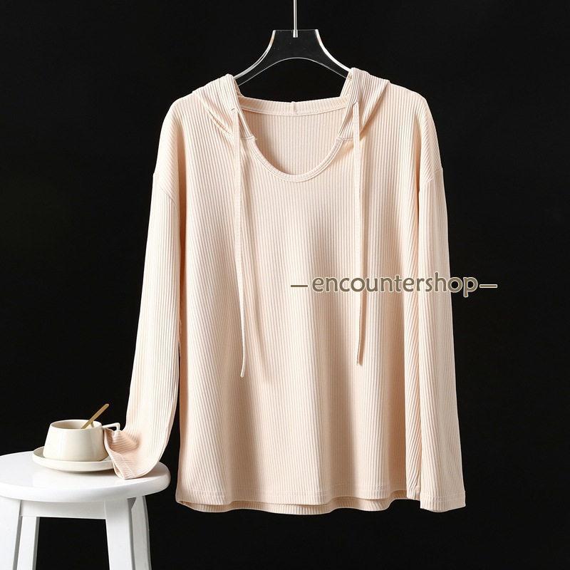 レディース 長袖 プルオーバー トップス 羽織 フード付き 春秋 カジュアル おしゃれ 薄手 ゆったり 体型カバー UVカット 