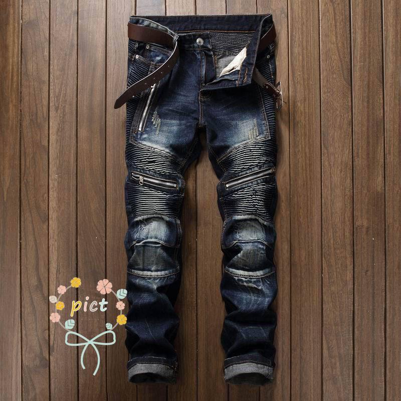ジーンズ メンズ デニムパンツ バイクパンツ ダメージ加工 ストレッチ オートバイ スキニー ジーンズ バイクウェア 細身レーシングパンツ 個性 スリム 