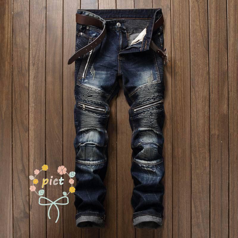 ジーンズ メンズ デニムパンツ バイクパンツ ダメージ加工 ストレッチ オートバイ スキニー ジーンズ バイクウェア 細身レーシングパンツ 個性 スリム 
