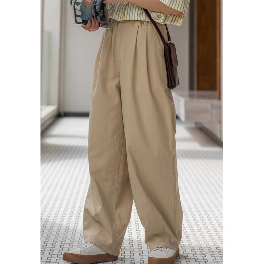 チノパン ワイドパンツ テーパードパンツ レディース ウエストゴム ズボン ロング 体型カバー ボゆったり イージーパンツ ガウチョ 春夏 