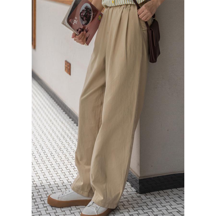 チノパン ワイドパンツ テーパードパンツ レディース ウエストゴム ズボン ロング 体型カバー ボゆったり イージーパンツ ガウチョ 春夏 