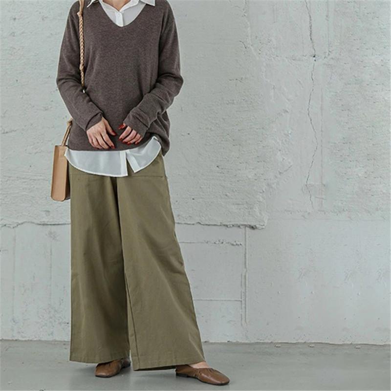 チノパン ワイドパンツ レディース パンツ ウエストゴム ズボン マキシ丈 イージーパンツ ロング 春夏 体型カバー ボゆったり カジュアル 