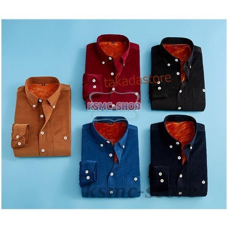 ワイシャツ シャツ メンズ 秋冬 長袖シャツ 厚手 紳士 カジュアル 防寒シャツ Yシャツ ビジネスシャツ 40代50代 お洒落 通勤 ビジネス スリム 裏起毛シャツ 5色 
