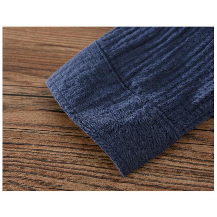 カジュアルシャツ メンズ コットンダブルガーゼ シャツ 長袖シャツ トップス 夏 100%綿 ふんわり 春 秋 