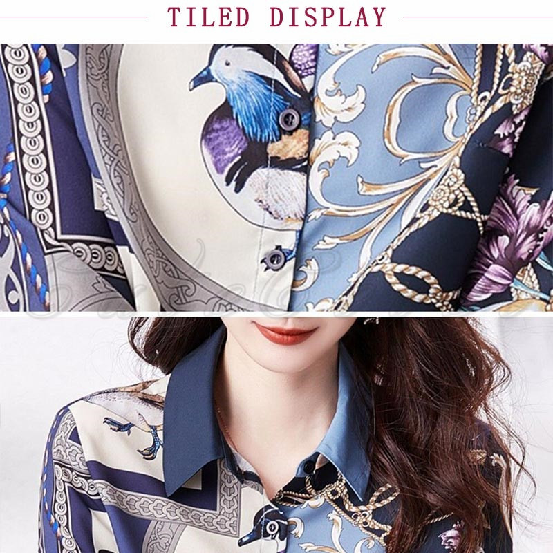 シャツ 花柄 長袖 レディース ブラウス 総柄 通勤 お洒落 事務服 オフィス 就活 大きいサイズ 結婚式 高級感 送料無料 ビジネス プリント シフォンシャツ 