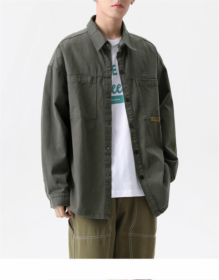 大きいサイズ シャツ トップス メンズ カーゴシャツ 長袖シャツ 開襟シャツ ワークシャツ 秋服 ゆったり ミリタリーシャツ 大きいサイズ カジュアルシャツ 