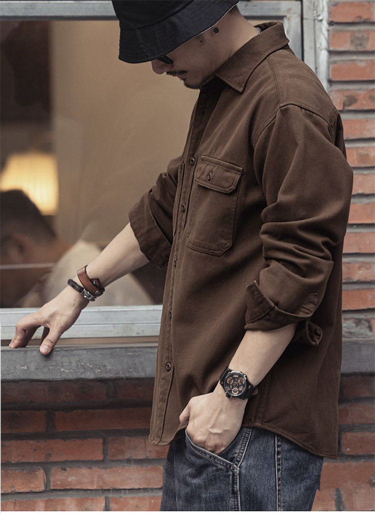 カジュアルシャツ カーゴシャツ 長袖シャツ メンズ シャツ 春秋 前開き 通勤 ワークシャツ 大きいサイズ ボタンダウンシャツ おしゃれ トップス 通学 ゆったり 