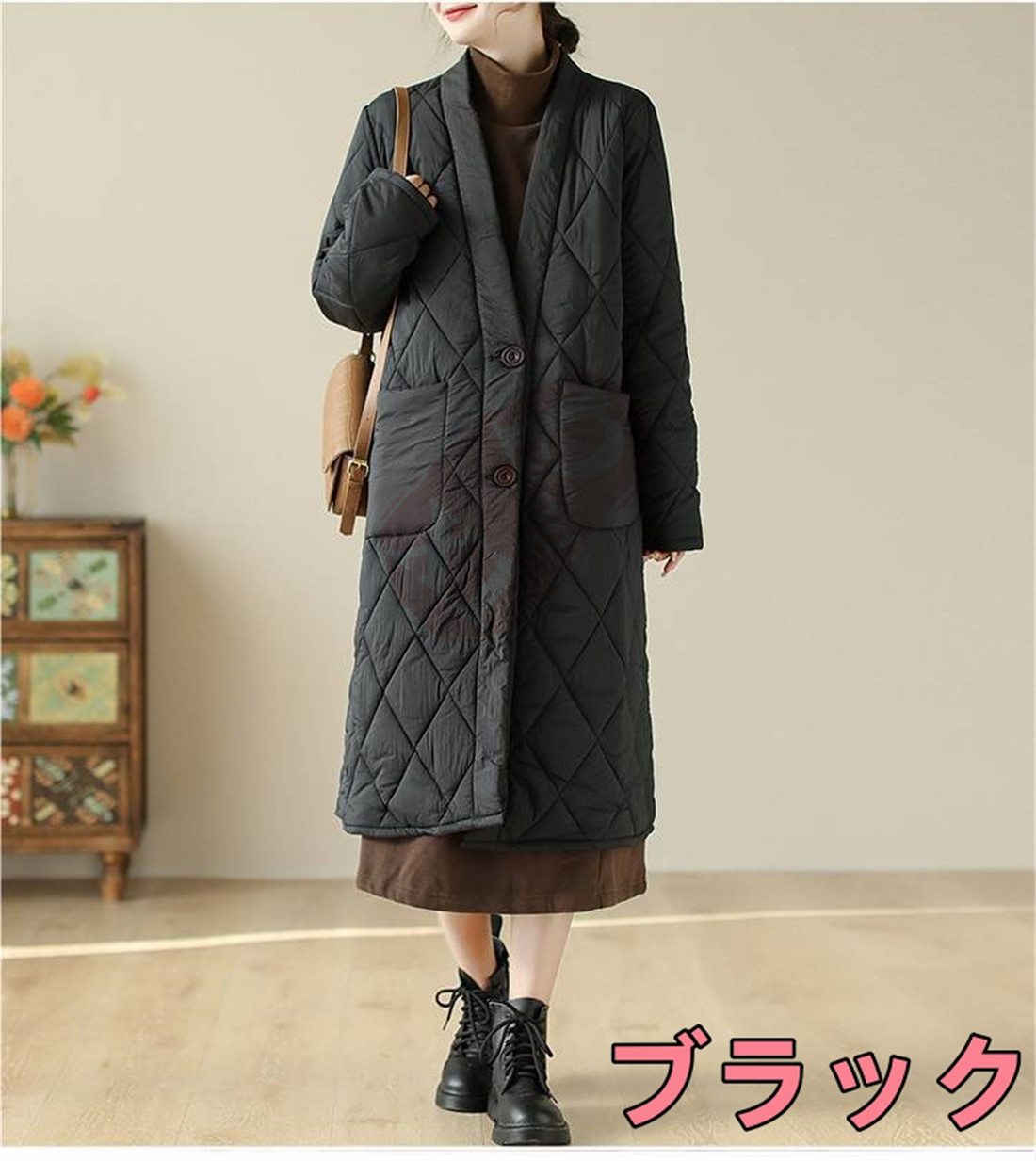 中綿コート ダウンジャケット ダウンコート ロング丈 チェスターコート 防寒 冬 体型カパー アウター 40代50代 トップス ゆったり レディース お出かけ 