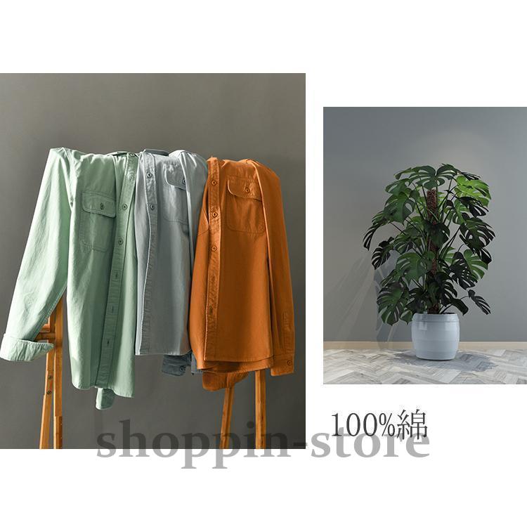 シャツ カジュアルシャツ ワークシャツ トップス 100%綿 長袖 ミリタリーファッション 秋 メンズ 春 春 