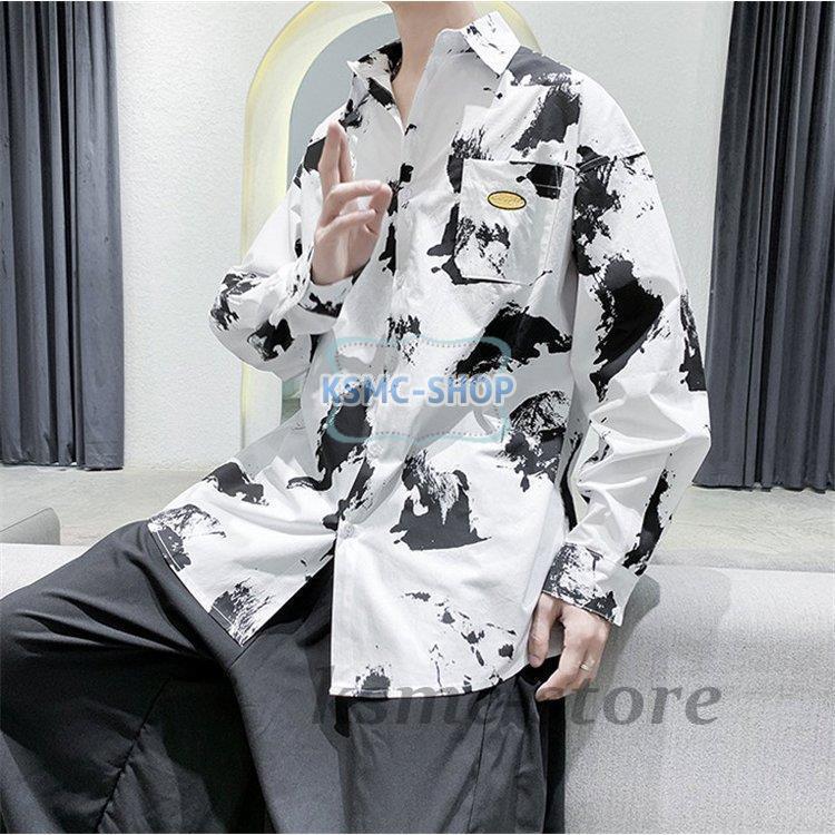 長袖シャツ メンズ 花柄 カジュアルシャツ シャツ 長袖 アロハシャツ 開襟シャツ 花柄シャツ カジュアル おしゃれ 春秋 