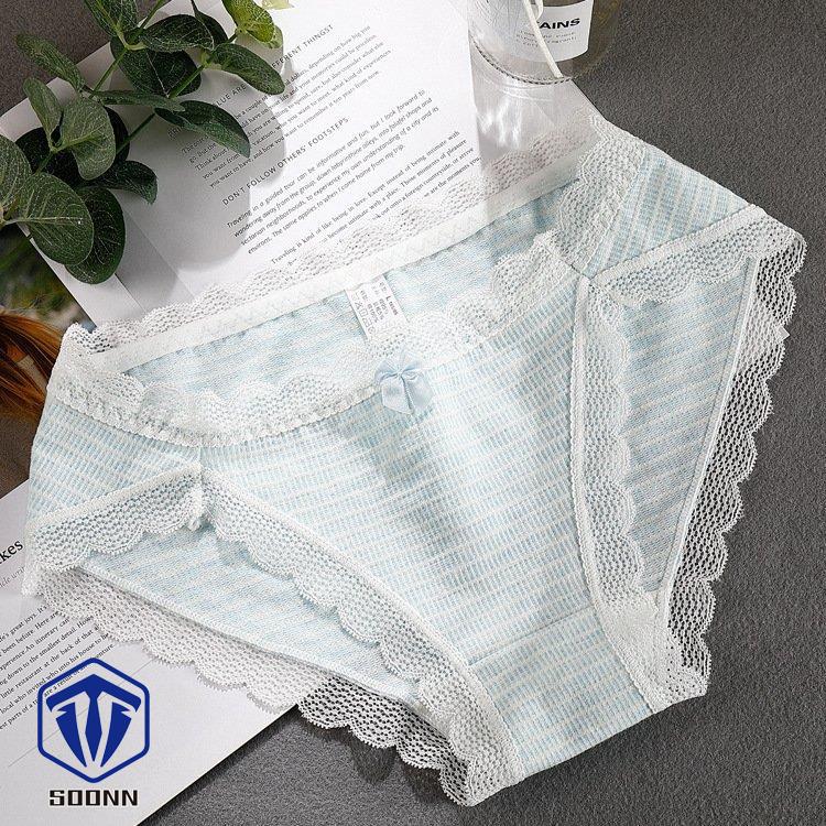 レディースショーツ スタンダード パンツ パンティー 単品 ノーマル 女性下着 おしゃれ レース ランジェ通気性 インナー ボーダー柄 リボン 