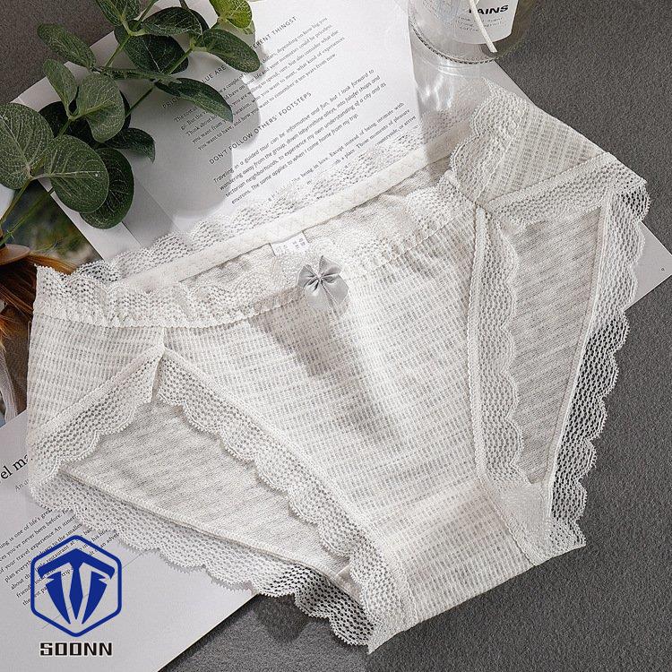 レディースショーツ スタンダード パンツ パンティー 単品 ノーマル 女性下着 おしゃれ レース ランジェ通気性 インナー ボーダー柄 リボン 