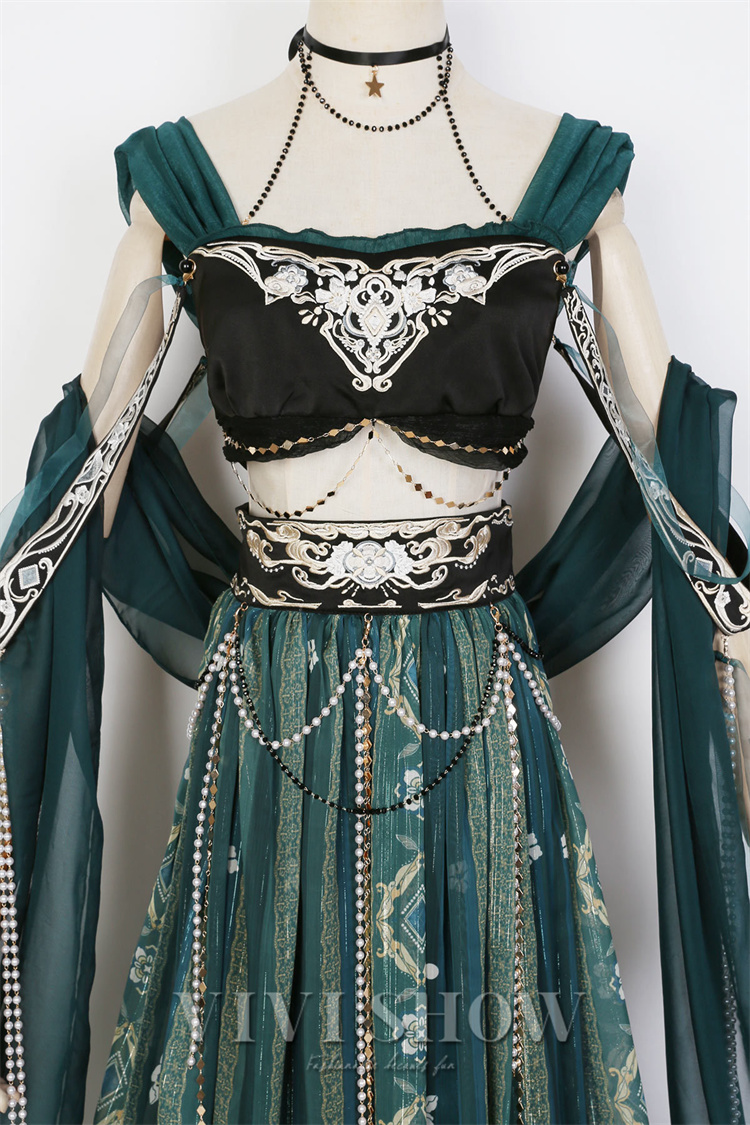 レディース ワンピース ワンピ 肩だし ロング丈 コスチューム風 おしゃれ 個性的 かわいい イベント オリエンタル パーティー エスニック 