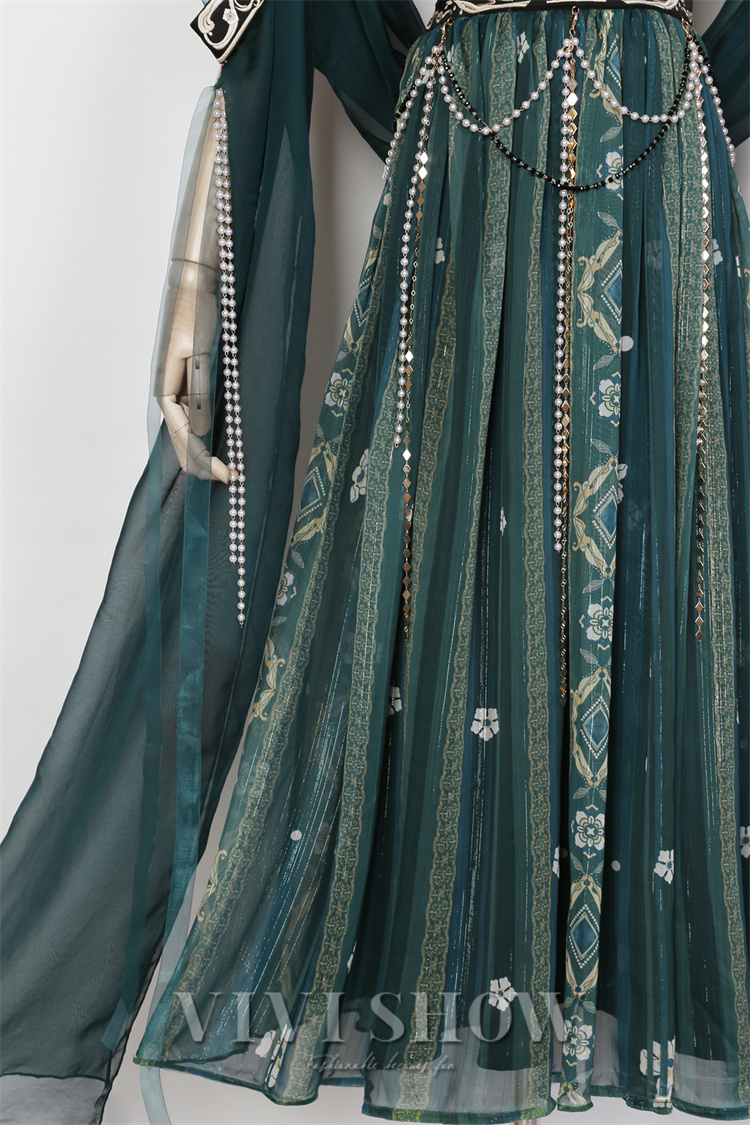 レディース ワンピース ワンピ 肩だし ロング丈 コスチューム風 おしゃれ 個性的 かわいい イベント オリエンタル パーティー エスニック 