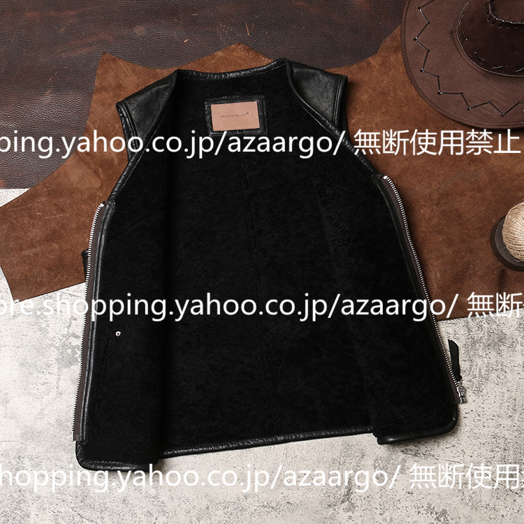 レザーベスト メンズ ラムレザー ベスト 。 羊革 高級レザー バイク用ベスト カジュアル フォーマル 通勤 大きいサイズ チョッキ ジレベスト 