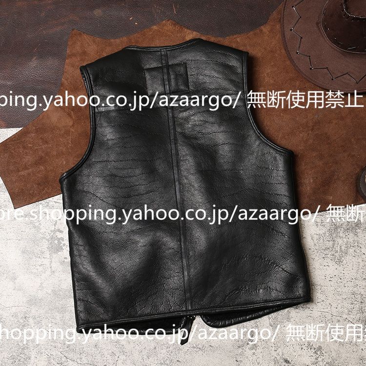 レザーベスト メンズ ラムレザー ベスト 。 羊革 高級レザー バイク用ベスト カジュアル フォーマル 通勤 大きいサイズ チョッキ ジレベスト 