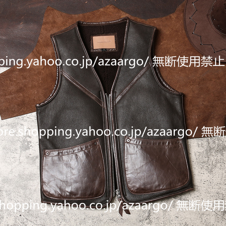 レザーベスト メンズ ラムレザー ベスト 。 羊革 高級レザー バイク用ベスト カジュアル フォーマル 通勤 大きいサイズ チョッキ ジレベスト 