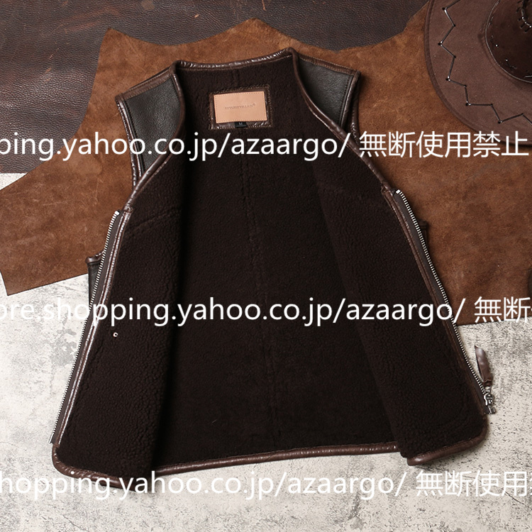 レザーベスト メンズ ラムレザー ベスト 。 羊革 高級レザー バイク用ベスト カジュアル フォーマル 通勤 大きいサイズ チョッキ ジレベスト 