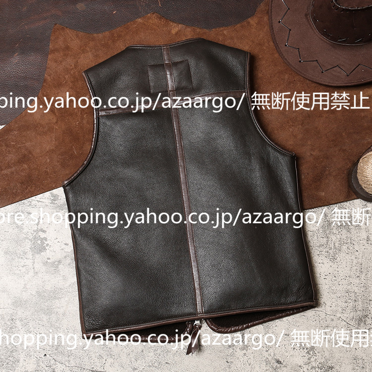 レザーベスト メンズ ラムレザー ベスト 。 羊革 高級レザー バイク用ベスト カジュアル フォーマル 通勤 大きいサイズ チョッキ ジレベスト 