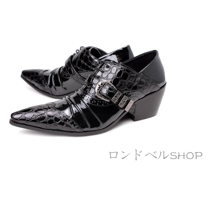 新作 メンズ ビジネスロングストレートチップ ヒール6.8CM 身長UP 。 脚長 美脚 大きいサイズ 紳士靴 革靴 お兄系 フォーマル ビジネス 