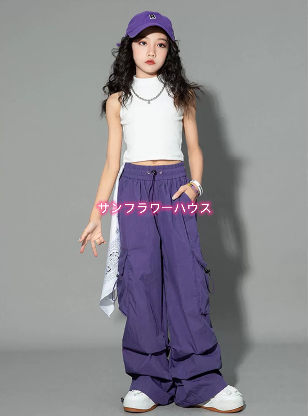 キッズ ダンス衣装 パンツ へそ出し タンクトップ ヒップホップ ジャズダンス 女の子 韓国 ジュニア トップス ステージ衣装 チアガール K-POP 子供 