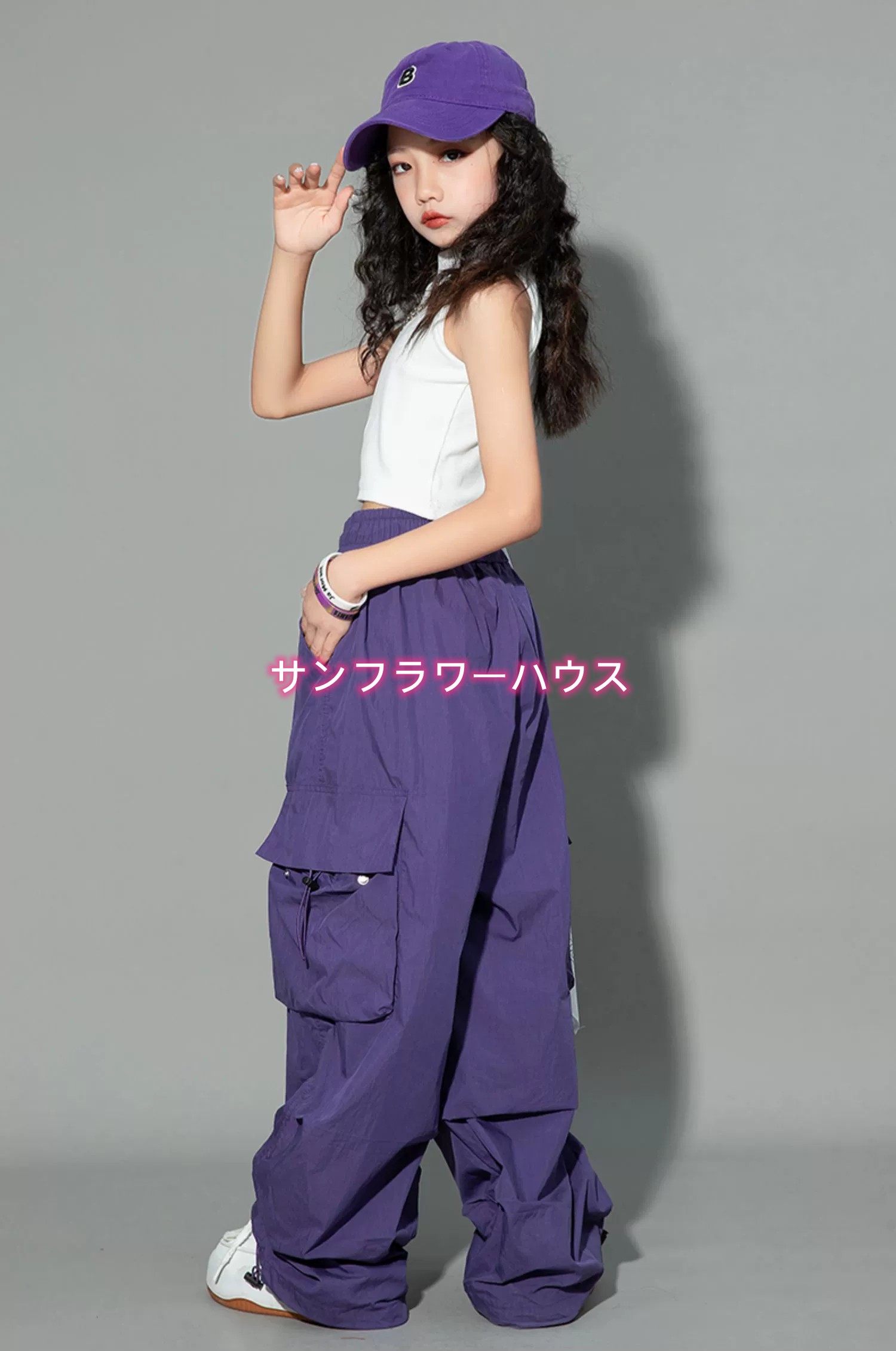 キッズ ダンス衣装 パンツ へそ出し タンクトップ ヒップホップ ジャズダンス 女の子 韓国 ジュニア トップス ステージ衣装 チアガール K-POP 子供 