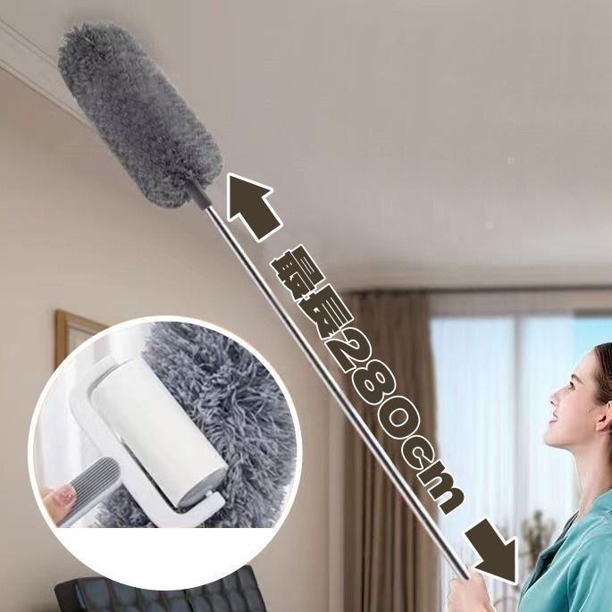 モップ 掃除用品 ホコリ取り 長い ロング 高所 洗える 隙間 埃 掃除用具 高いところ ほこり 80CM 掃除グッズ 280CM ハンディ は 伸縮 