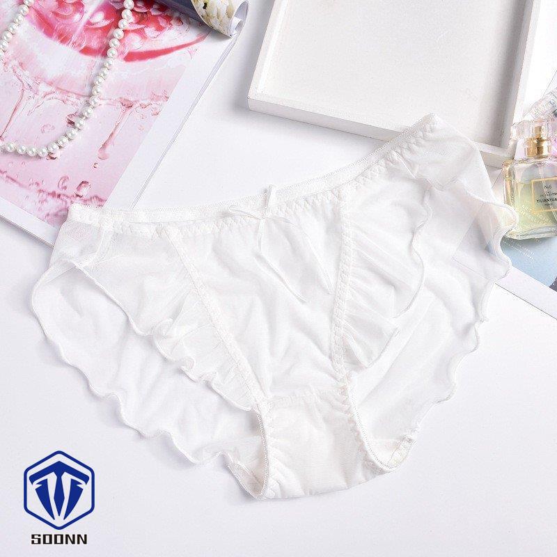 スタンダードショーツ シースルー パンツ パンティー レディース リボン インナー 女性下着 ランジ メロウフリル メッシュ フリル 透け感 