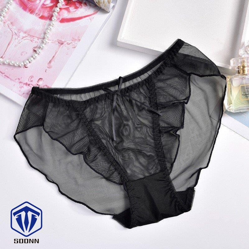スタンダードショーツ シースルー パンツ パンティー レディース リボン インナー 女性下着 ランジ メロウフリル メッシュ フリル 透け感 