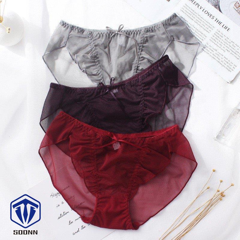 スタンダードショーツ シースルー パンツ パンティー レディース リボン インナー 女性下着 ランジ メロウフリル メッシュ フリル 透け感 