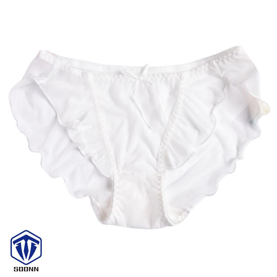 スタンダードショーツ シースルー パンツ パンティー レディース リボン インナー 女性下着 ランジ メロウフリル メッシュ フリル 透け感 