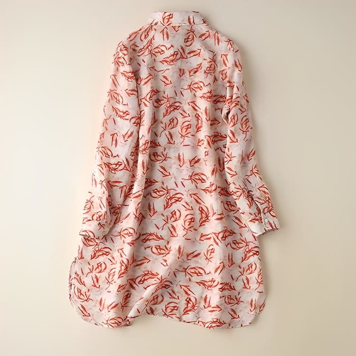 ロング プリント シャツ レディース 長袖 春夏秋 40代 50代 シニア カジュアル 30代 女子会 お出かけ トップス チュニック 60代 きれいめ 旅行 