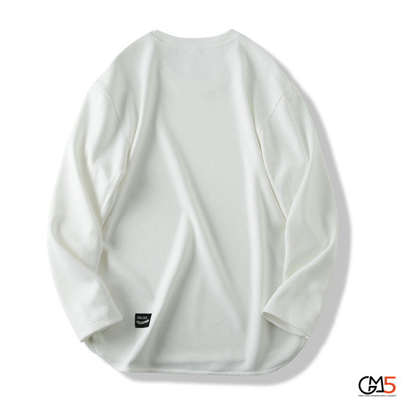 ロンｔシャツ メンズ 秋服 トップス トレーナー ブルオーバ 無地 シンプル 長袖Tシャツ 新作 ストリート 前後差 