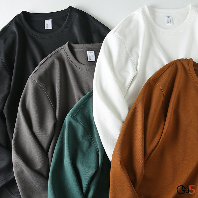 ロンｔシャツ メンズ 秋服 トップス トレーナー ブルオーバ 無地 シンプル 長袖Tシャツ 新作 ストリート 前後差 