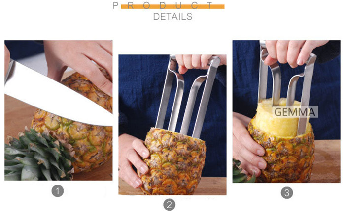 パイナップルカッター ステンレス パイナップルスライ皮むき器 果物 皮剥き機 便利小物  