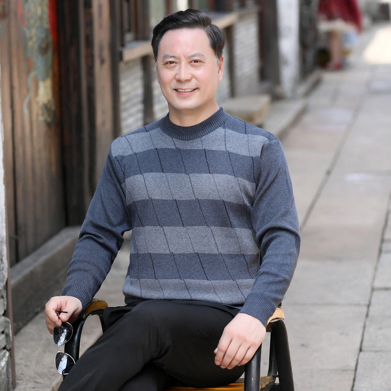 ニット セーター メンズ◆クルーネック秋服 冬服 紳士 メンズ シニア 敬老の日 誕生日 シニアファッション クリスマス ゴルフ ギフト プレゼント 