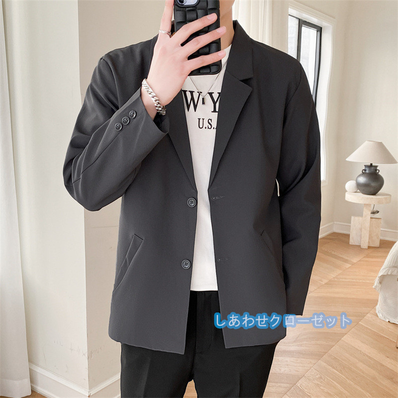 テーラードジャケット メンズ おしゃれ ブレザージャケット カジュアルスーツ 無地 アウター 春秋冬 紳士用 ビジネススーツ フォマールスーツ 通勤 