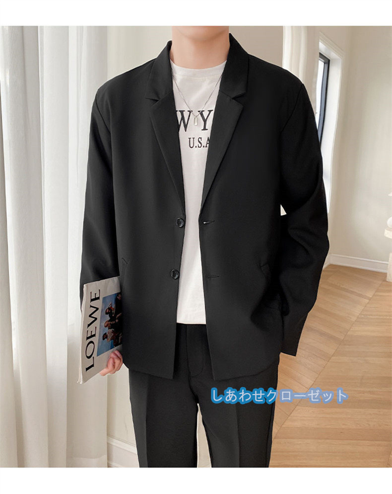 テーラードジャケット メンズ おしゃれ ブレザージャケット カジュアルスーツ 無地 アウター 春秋冬 紳士用 ビジネススーツ フォマールスーツ 通勤 