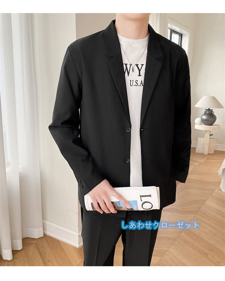 テーラードジャケット メンズ おしゃれ ブレザージャケット カジュアルスーツ 無地 アウター 春秋冬 紳士用 ビジネススーツ フォマールスーツ 通勤 