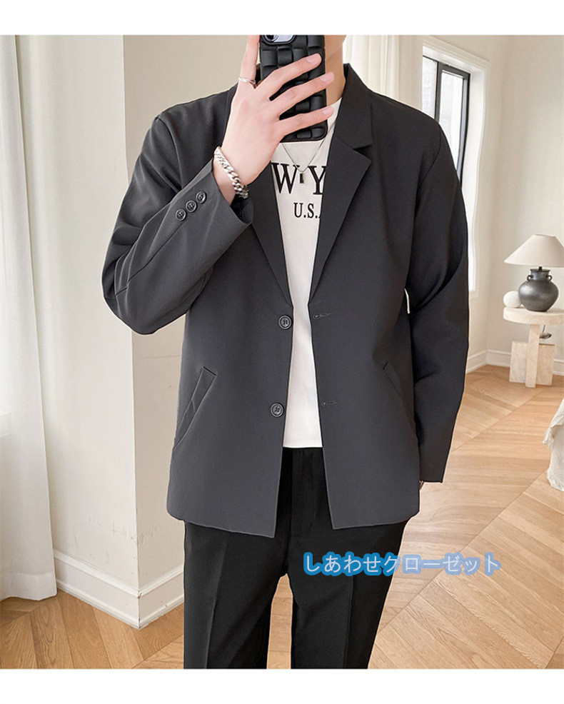 テーラードジャケット メンズ おしゃれ ブレザージャケット カジュアルスーツ 無地 アウター 春秋冬 紳士用 ビジネススーツ フォマールスーツ 通勤 