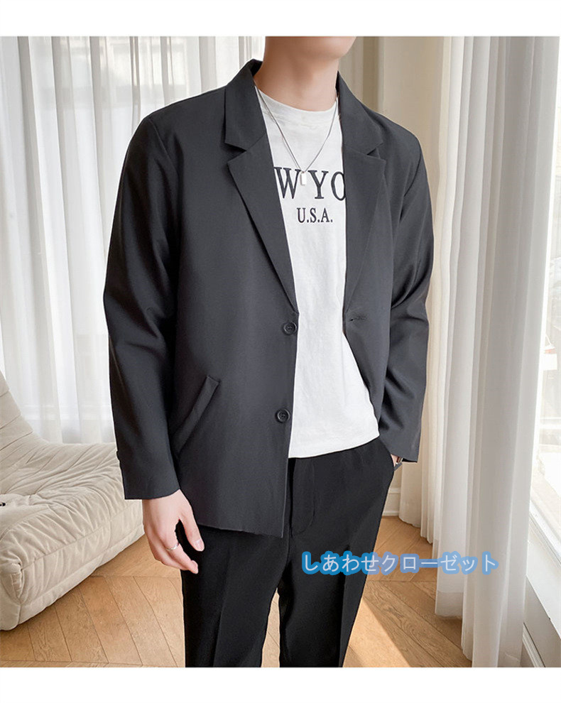 テーラードジャケット メンズ おしゃれ ブレザージャケット カジュアルスーツ 無地 アウター 春秋冬 紳士用 ビジネススーツ フォマールスーツ 通勤 