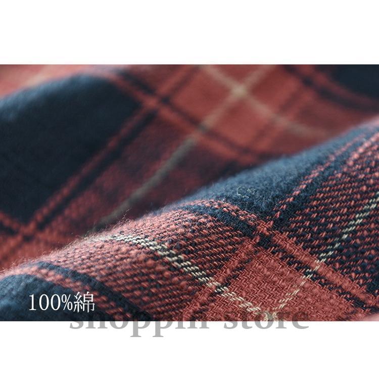 ネルシャツ メンズ カジュアルシャツ ボタンダウンシャツ チェック柄 トップス100%綿 起毛 春 長袖 秋 