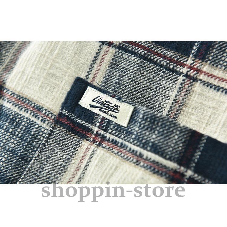 ネルシャツ メンズ カジュアルシャツ ボタンダウンシャツ チェック柄 トップス100%綿 起毛 春 長袖 秋 