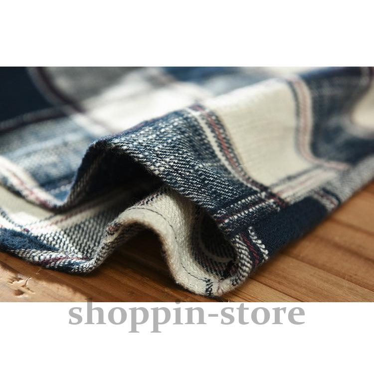 ネルシャツ メンズ カジュアルシャツ ボタンダウンシャツ チェック柄 トップス100%綿 起毛 春 長袖 秋 