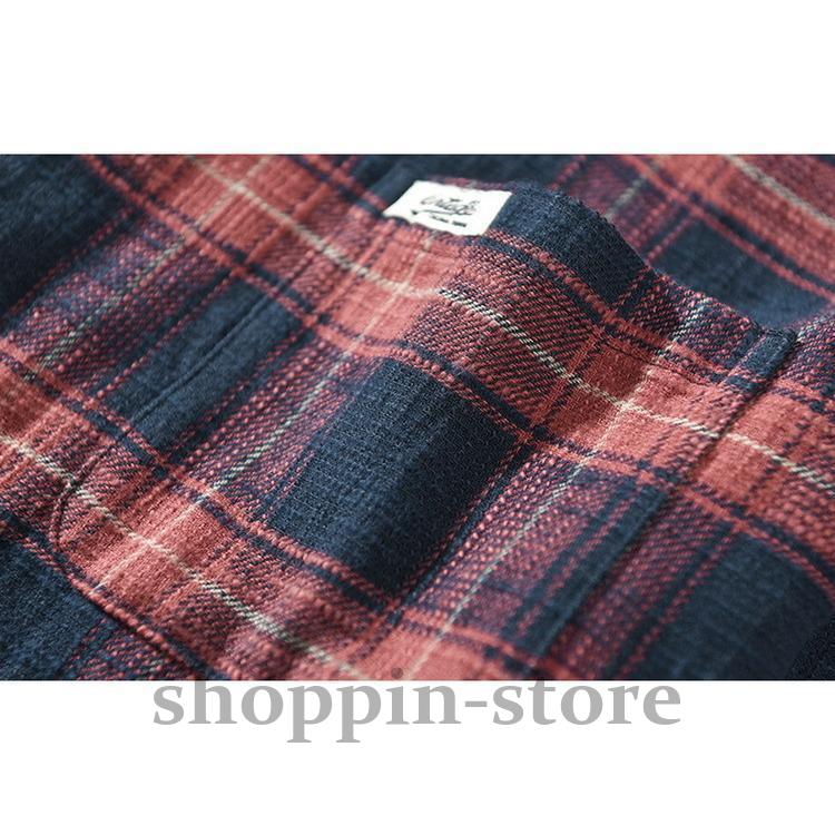 ネルシャツ メンズ カジュアルシャツ ボタンダウンシャツ チェック柄 トップス100%綿 起毛 春 長袖 秋 